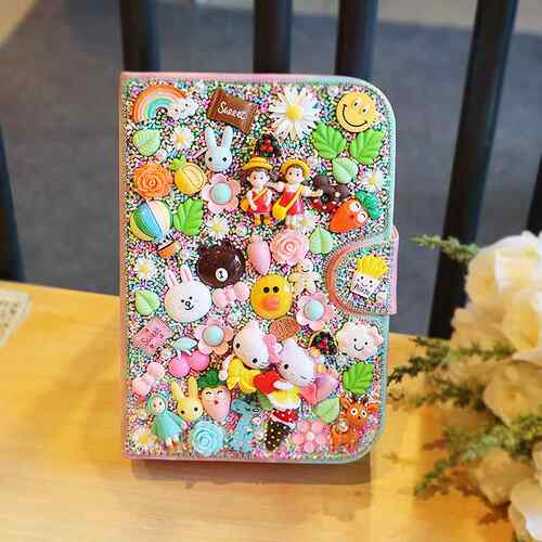 新款新品钉品创意儿童卡通奶油胶DI礼Y首饰盒木质PU皮耳项链饰收