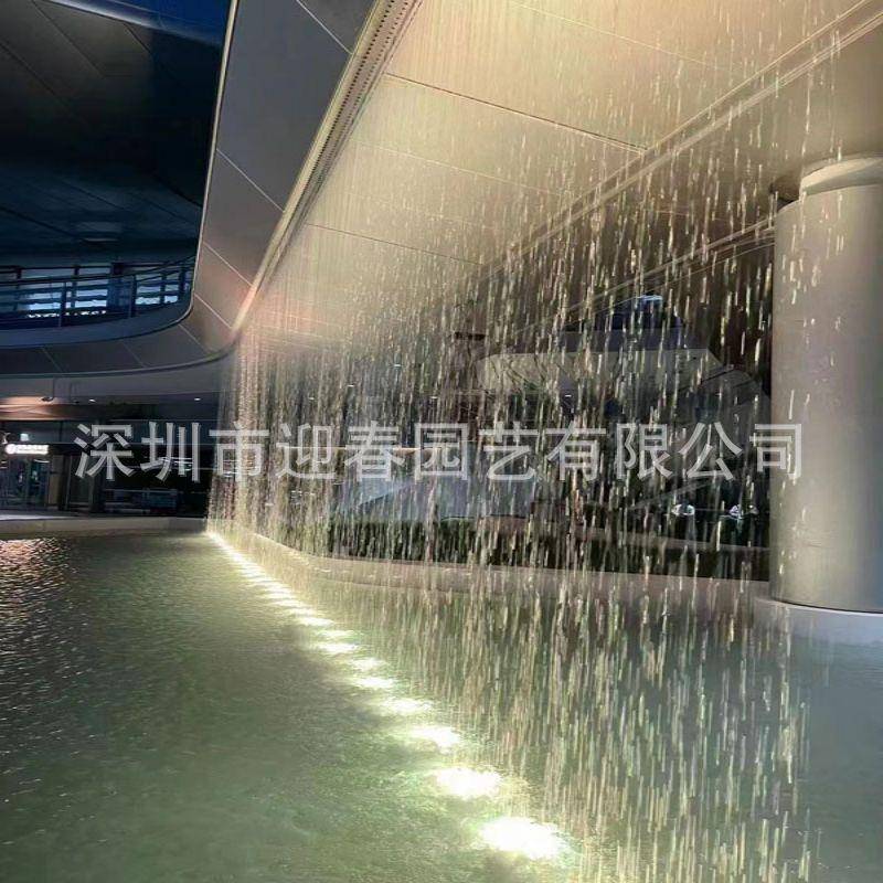 流水水帘水幕屏风厂家承接水景装饰拉线水帘酒店室内外水景瀑布