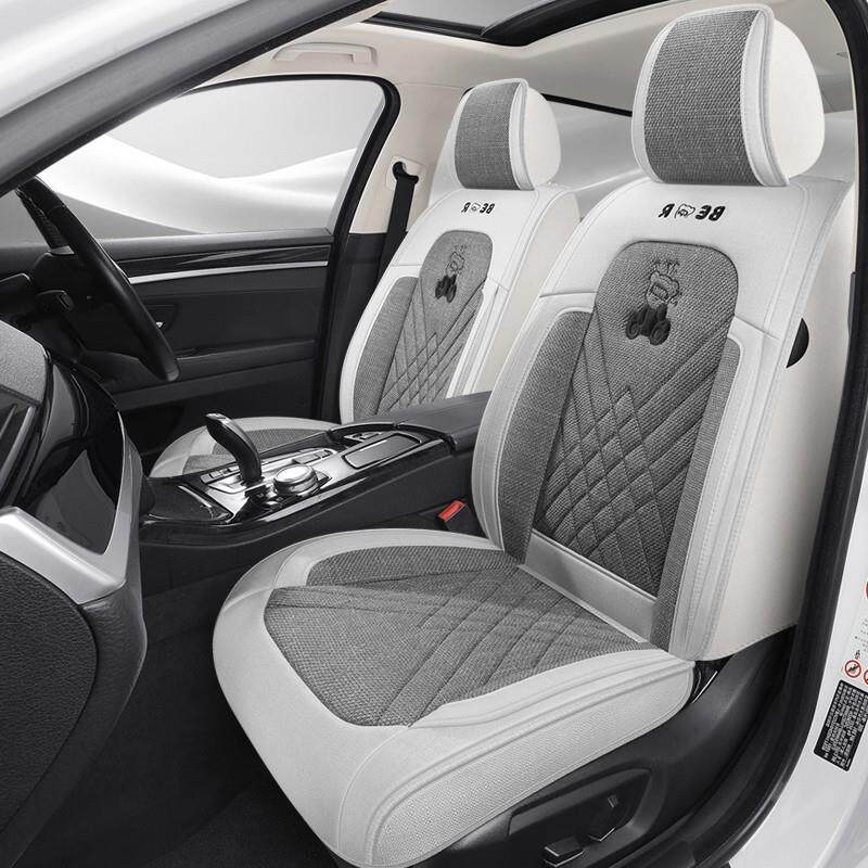 大众帕萨特迈腾宝来速腾汽车座椅套全包四季通用坐垫棉麻卡通座套