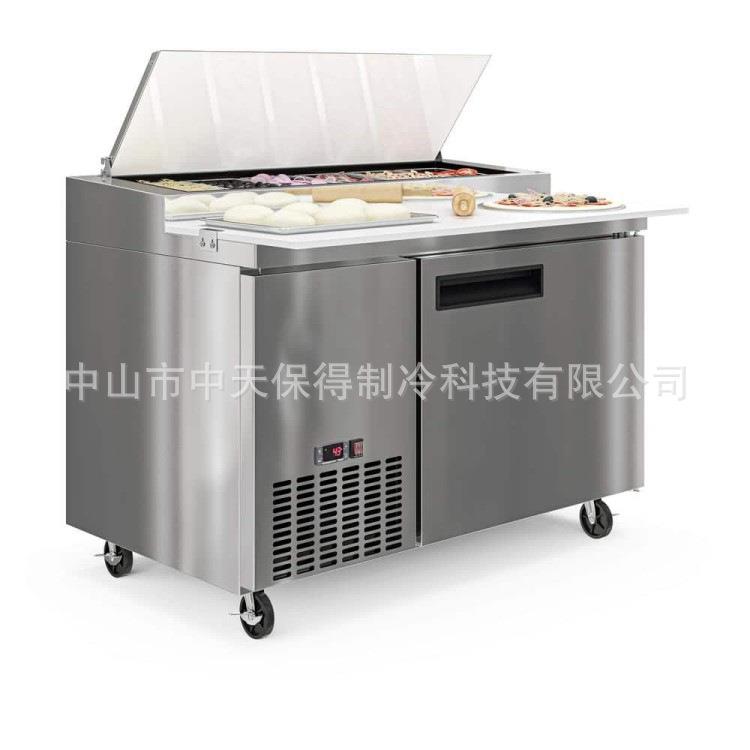 大理石台面披萨工作台商用厨房设备保鲜冷藏不锈钢沙拉台操作台