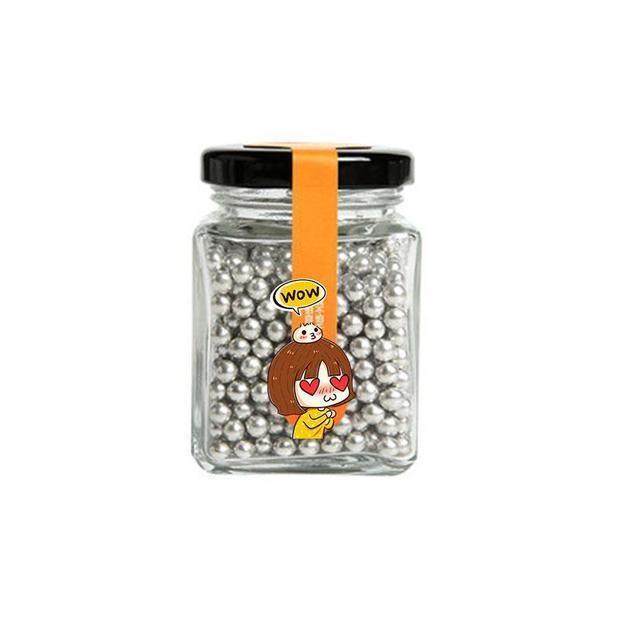 果允钢珠糖100g银珠糖网红弹珠糖果装饰糖豆可乐硬糖蛋糕点缀