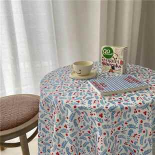 超美de 卧室改造春夏小清新ins韩风少女蓝色花朵桌布 baby chubby