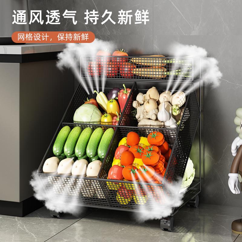 厨房置物架落地多层收纳架书架放菜小推车多功能果蔬菜篮子置物架