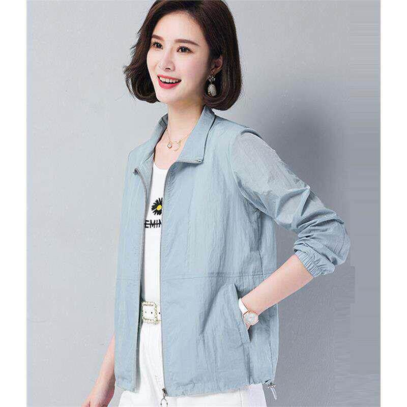 轻薄透气长袖防晒衣夹克外套女2026夏季新款中老年妈妈宽松空调衫