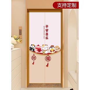 招财猫电梯门贴纸高级感一梯一户电梯厅装饰贴画可定制