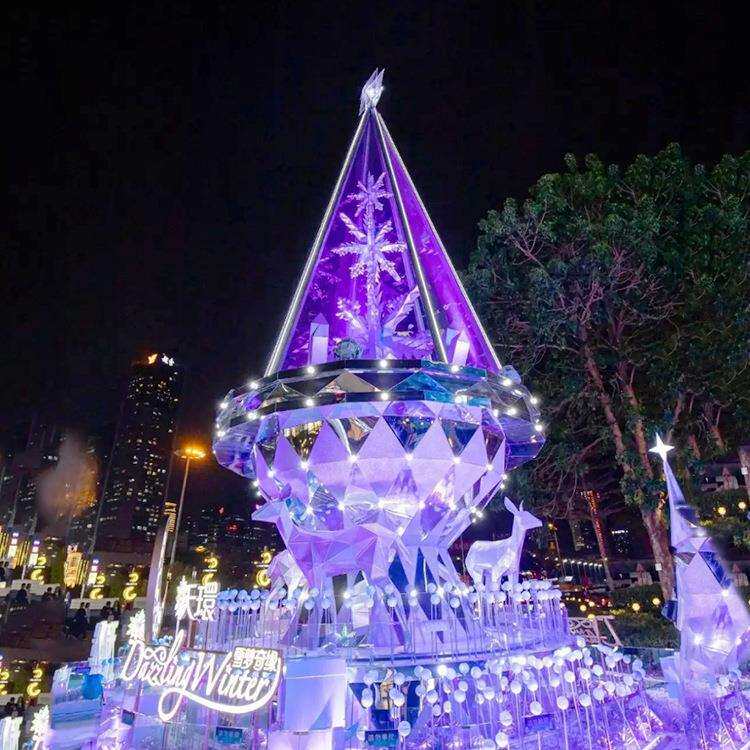凡蒂洛圣诞节大型互动组合冰雪奇缘圣诞树商场中庭酒店装饰圣诞树 - 实物图
