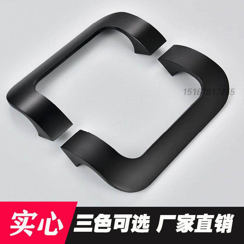 地弹无框玻璃门拉手推拉大门把手铝合金有框门拉手实木门把手黑色