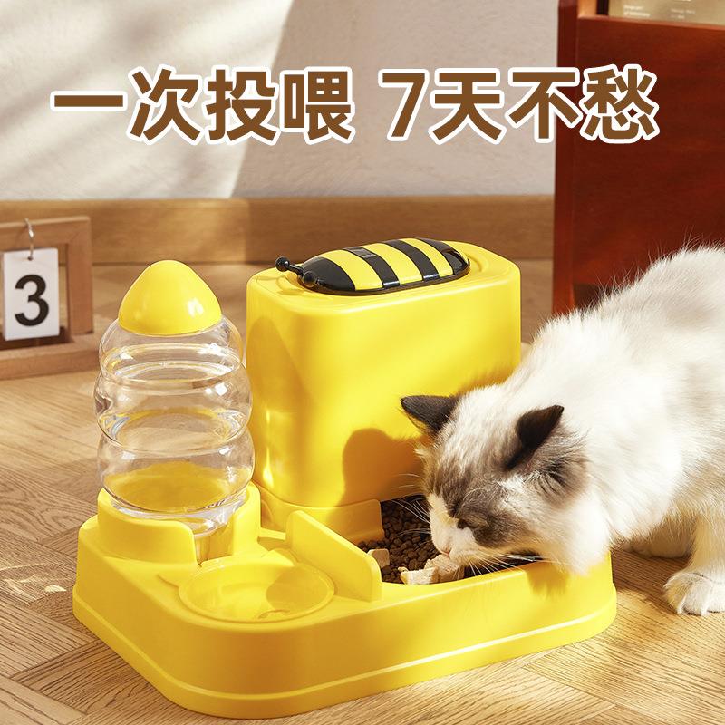 新款猫咪喂水器猫狗食碗自动喂食喂水大容量一体机宠物用品