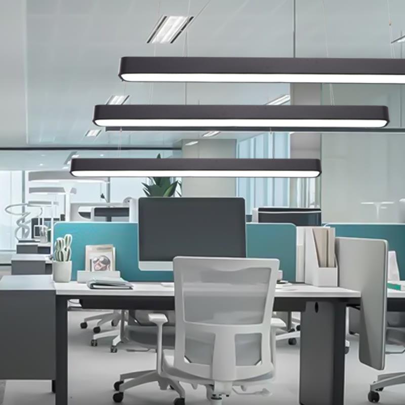 顶简灯约长条型业形LED办公YAT室圆角吊灯造型吊线灯吸灯商照明