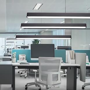 顶简灯约长条型业形LED办公YAT室圆角吊灯造型吊线灯吸灯商照明
