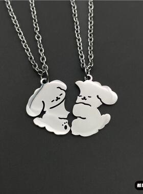 情侣项链一人一半闺蜜款磁吸女好朋友学生党二人款一对儿童礼物