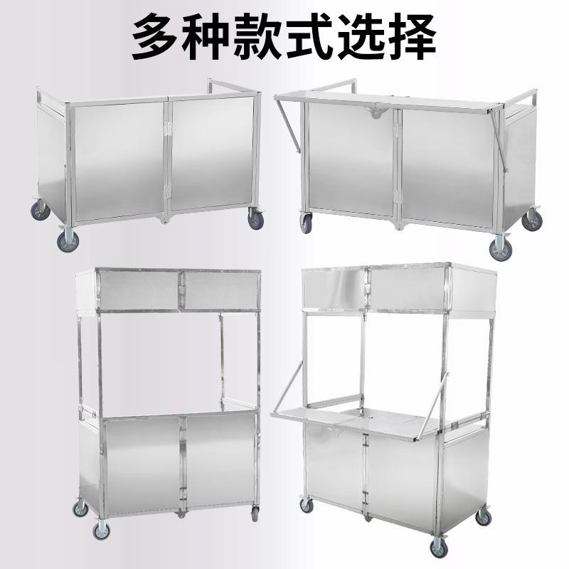 多功能折叠钢移动餐车拆卸带轮加厚夜市促销台摆摊车镀锌推车冷饮