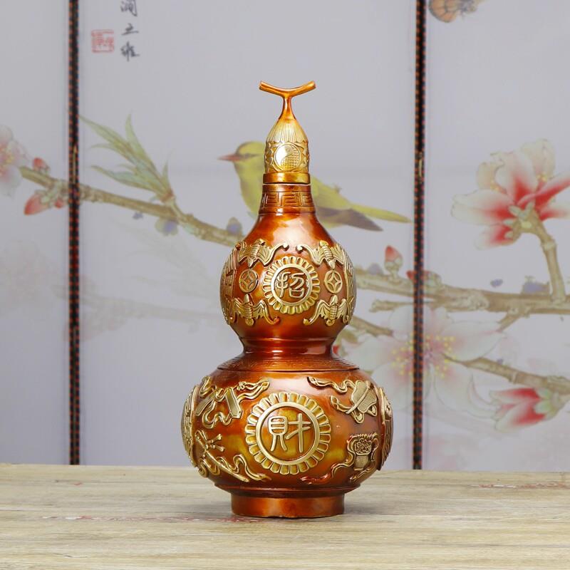 铜门招财,八宝葫芦聚财,八卦镇宅,大葫芦,桌面入口风水摆件