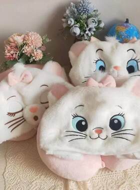 卡通玛里猫戴帽公颈枕连帽u型枕车载旅行护颈枕学生午睡枕