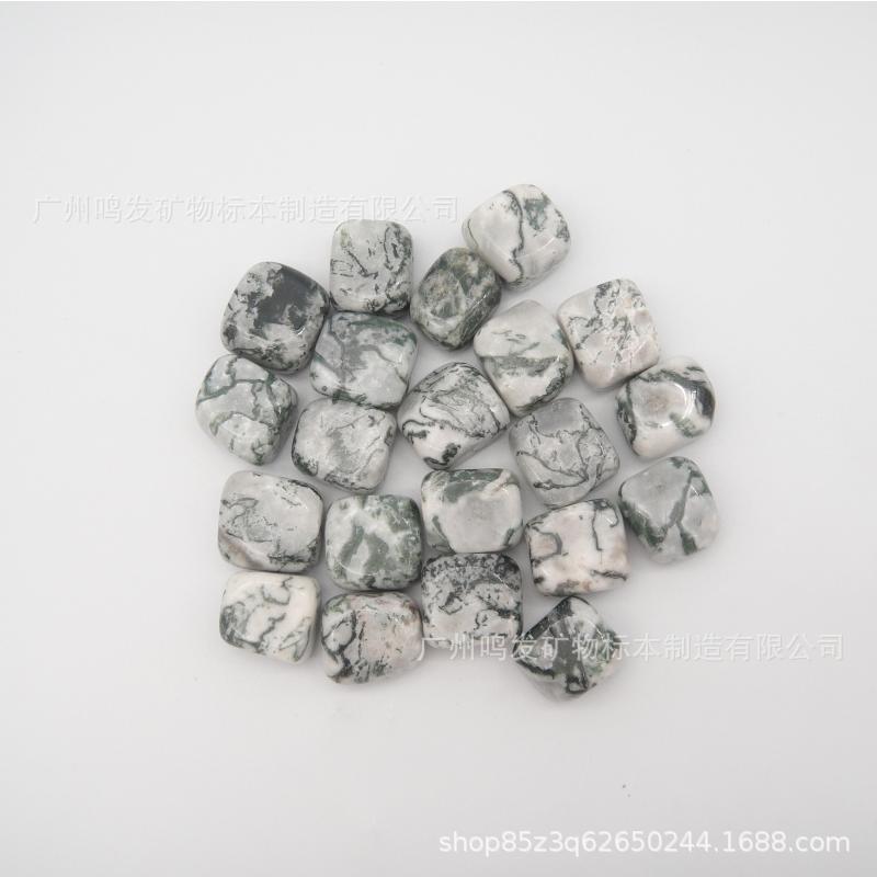 厂家天然树纹玛瑙石矿石水晶摆件大颗粒滚石鱼缸造景奇石配件