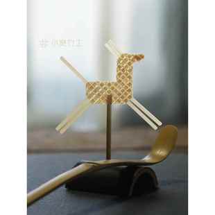 小宽竹工马到成功竹编小摆件创意茶具新年卯兔编织礼物非遗手工作