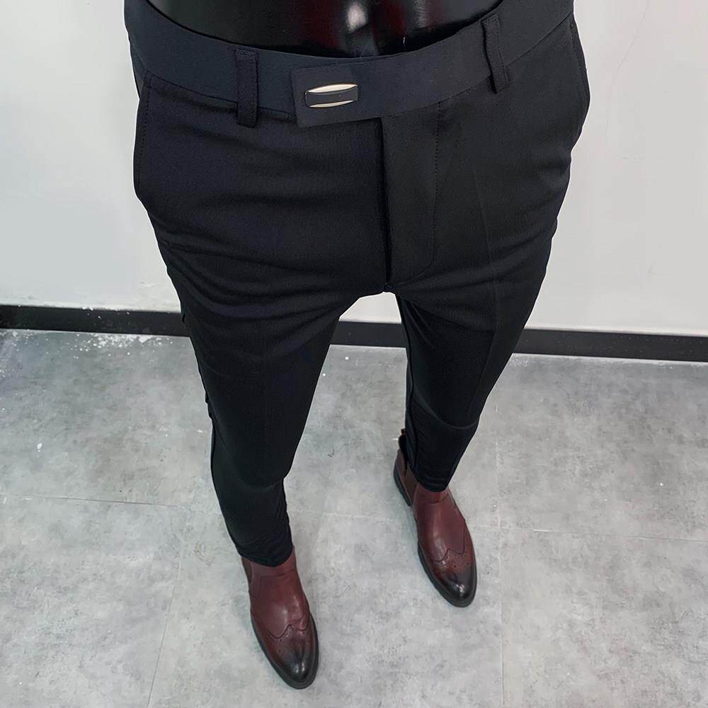 韩版商务男士西裤2025春秋修身西装裤潮流免烫小脚休闲长裤九分裤