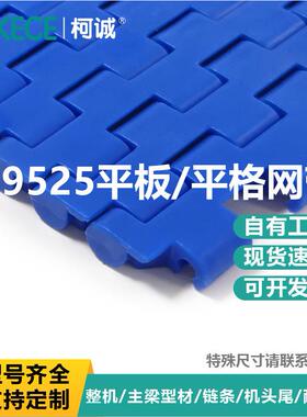 9525网带节距10塑料网带平板白色输送带传送带PP/POM材质输送网链