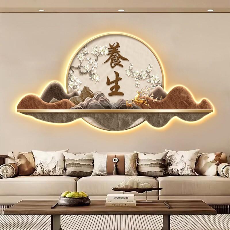 宋氏美学美容院墙面装饰画足浴推拿灯画高级中医养生馆背景墙挂画