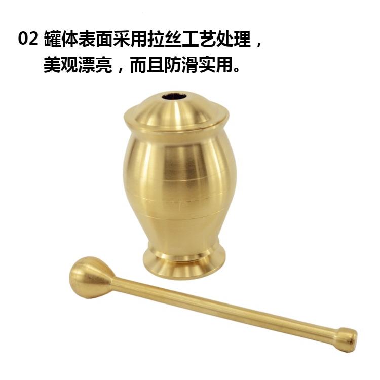 高档加厚纯铜捣制缸药中罐药捣桶 家用优质研钵药 药具铜捣药器