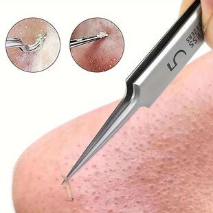 1 Pack Extra Fine No. 5 Cellular Acne Blackhead Tweezers - F