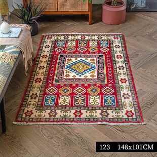 正品阿族富汗进口手工打结羊美式覆古毛民风床玄边关墙面挂毯地垫