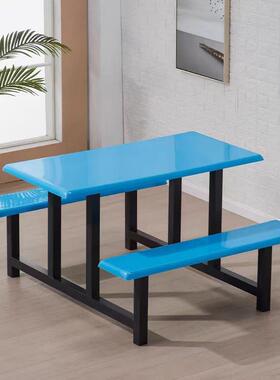 不锈钢餐属桌学校食堂餐桌椅金快餐桌4人PUZ6人8人员工桌厂餐椅