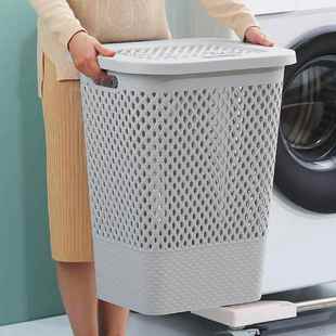 家用料带盖镂空脏衣篮脏衣篓衣6010 601篓卫生洗间衣塑料浴筐塑子