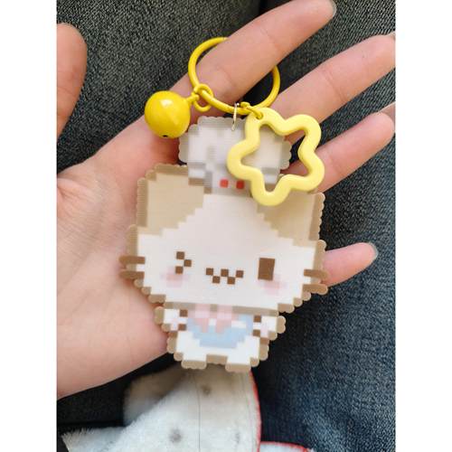 小红书同款kitty猫拼豆钥匙扣可爱卡通蜜亚克力挂件送闺礼物