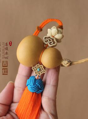 款吉色短流苏对门葫芦挂饰天然开 DXK门口大门客厅门口中国结挂红