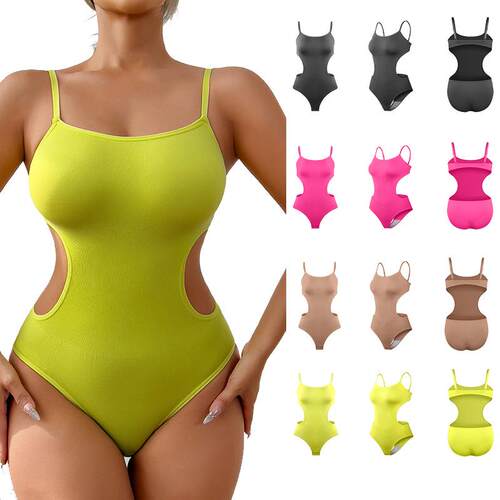 Backless camisole open top jumpsuit 露背吊带开档连体衣