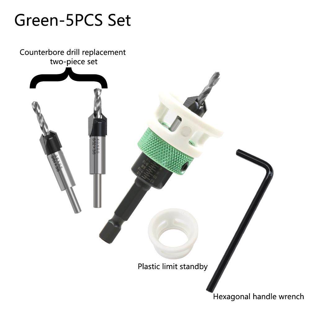 金工限位沉YPT木钻头合头锥孔钻可调节深度孔阶梯钻隐藏螺丝沉头