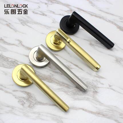 黑色分体把手室内门锁卧室房门锁欧标CE实木门不锈钢304机械门锁
