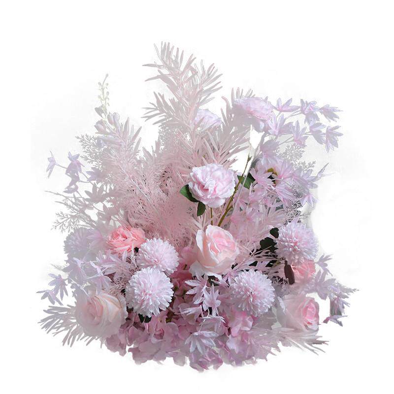 婚庆路引花红色香槟色盆花婚礼秋色花球花艺装饰布置仿真花盆道具