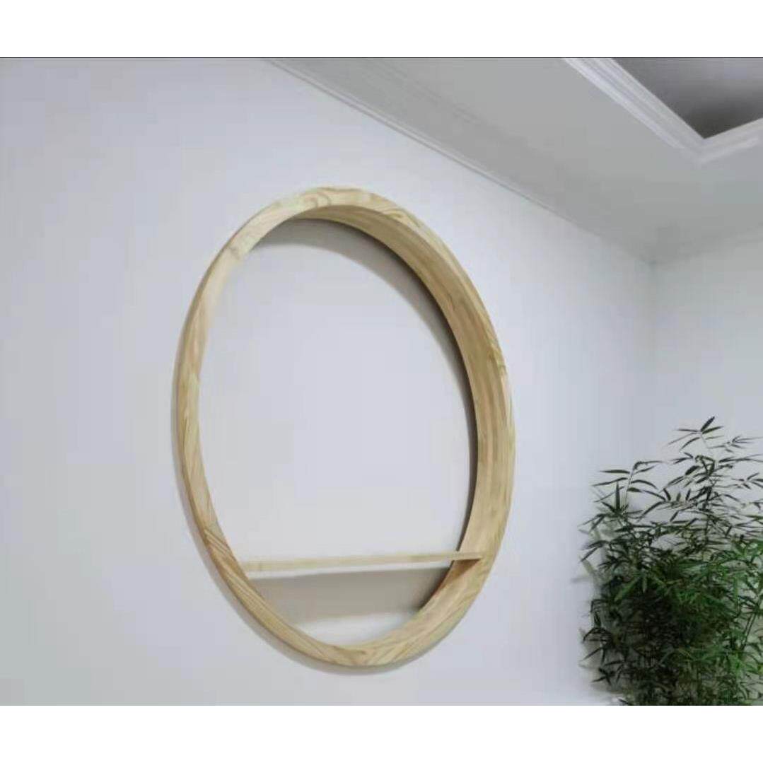 圆形实木框架装饰框新中式线 线条包边窗户套框垭口隔断屏风木制