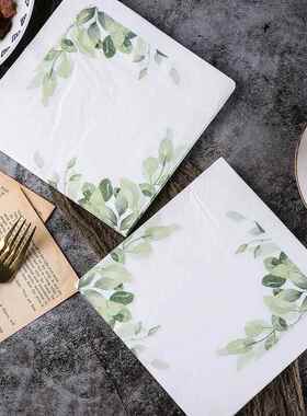 森林系彩色印花纸巾 餐巾纸 面巾纸 绿色婚庆纯木浆用纸