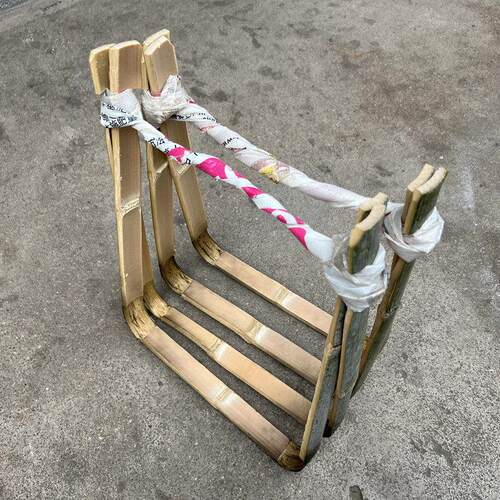 包邮工地便携担挑红砖加粗夹装红砖架子手工竹编制装挑砖建筑工具