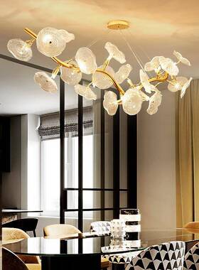 全铜轻奢客厅吊灯后现代简约大气别墅卧室餐厅灯新款中山灯具