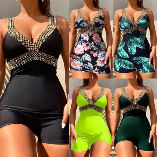 Women ' s Contrast Sequin Cut Out Backless One - piece