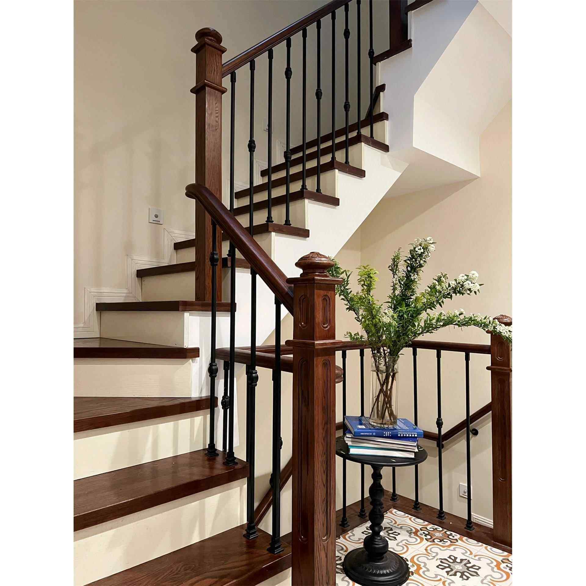 成都网红扶手栏杆楼梯护栏铁艺中古围栏实木简约法式立柱公寓定制,全屋定制,楼梯扶手,淘宝优惠券,粉丝福利购,淘宝优惠卷
