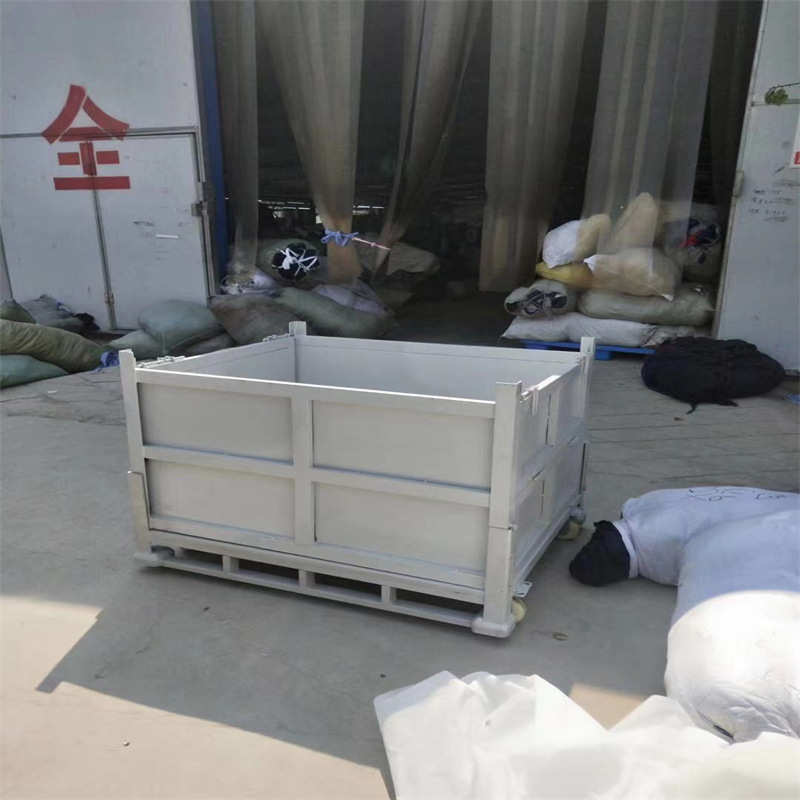 重型方管仓储笼 折叠铁皮钢制物料箱 非标定制可堆叠金属周转箱