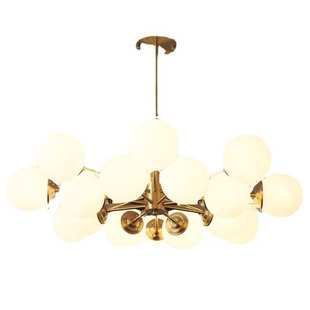 北欧吊灯现代简约客厅主灯魔豆分子灯轻奢风格 大气餐厅卧室铜灯具