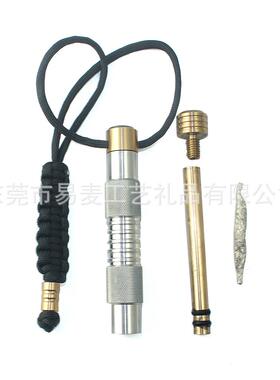 户外多功能打火棒指南针伞绳编织活塞取火器套装空气压缩野外