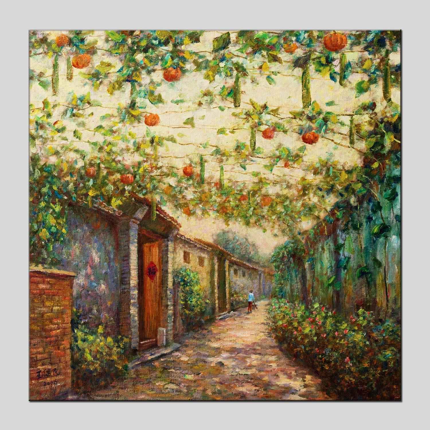 建筑风景油画装饰油画工艺油画丙烯油画客厅油画手绘油画
