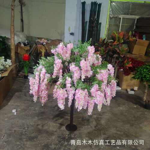 树婚庆仿真桌花树外贸树仿真外贸米豆瓣花树1紫藤5仿真.可拆卸桌