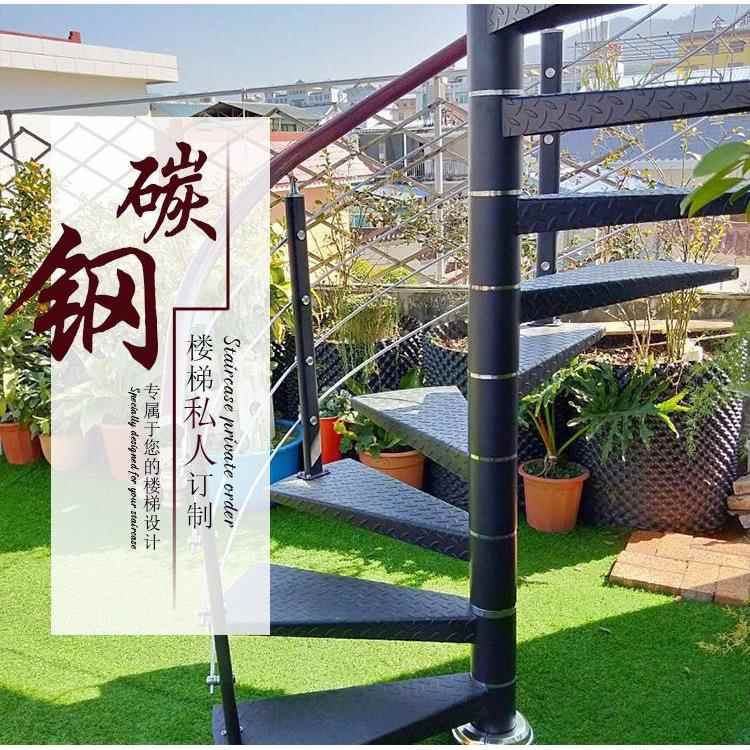 楼梯内圆形公寓楼梯室室WGQ外阁转楼复试铁艺卷板旋螺旋钢防滑室
