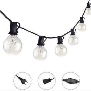 热销G40钨丝灯串插电110V 220V婚庆庭院布置氛围挂灯室内照明