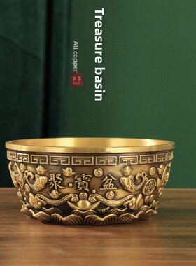纯铜聚宝盆饰品，加厚存钱罐，金碗，五福盆，铜碗，家居开店礼品
