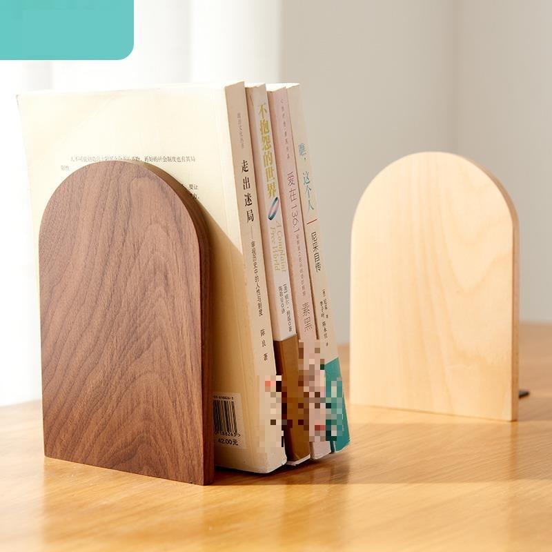 北欧简易桌面收纳创意书挡摆件学生用可伸缩书夹架书撑实木书立架