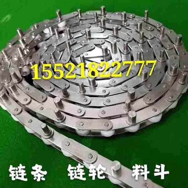 Z型斗式提升机链条链轮料斗C2052不锈钢 镀镍加长销链条尼龙滚子